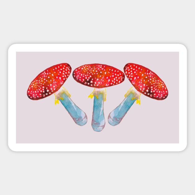 Fly agaric forest mushroom Magnet by deadblackpony